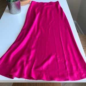 Fuchsia silk maxi skirt